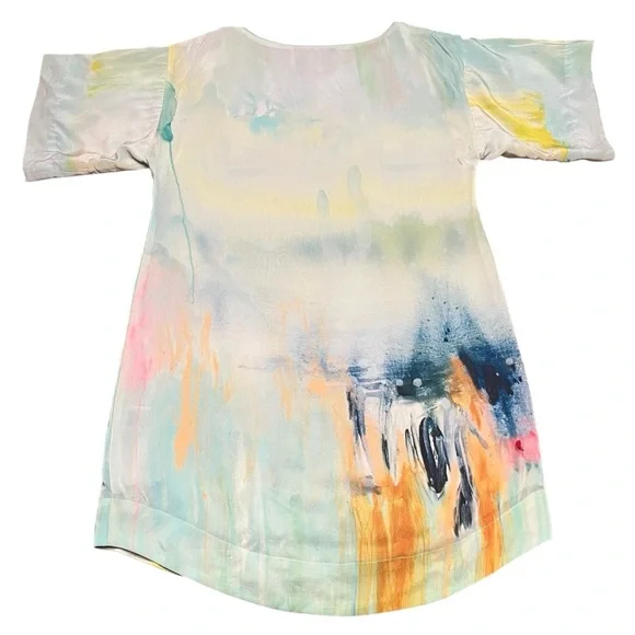 Anthropologie Maeve Painted 100% Silk Watercolor Tunic Dress Size XS - Picture 5 of 14